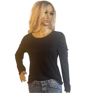 CYRUS Black Gigot Sleeve,/Puff Sleeve Long Sleeve Top